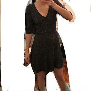 Soft gray wrap dress